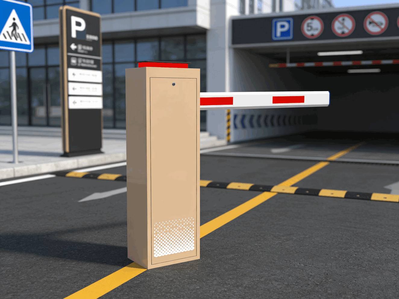 Weatherproof Metal Boom Barrier Gate with Integrated IC Card Access Control for Business Districts
