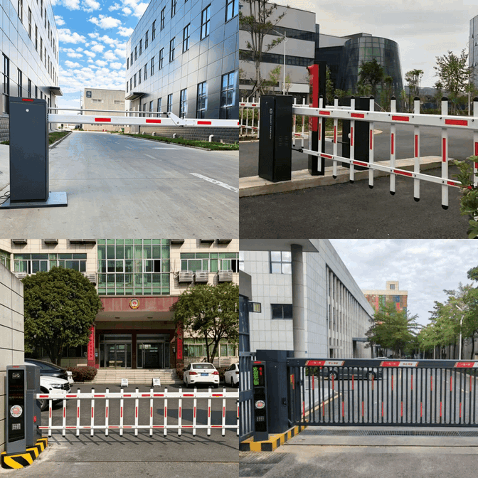 Low-Voltage Automated Boom Barrier Gate with High-Visibility LED Strip Lighting for Secure Access