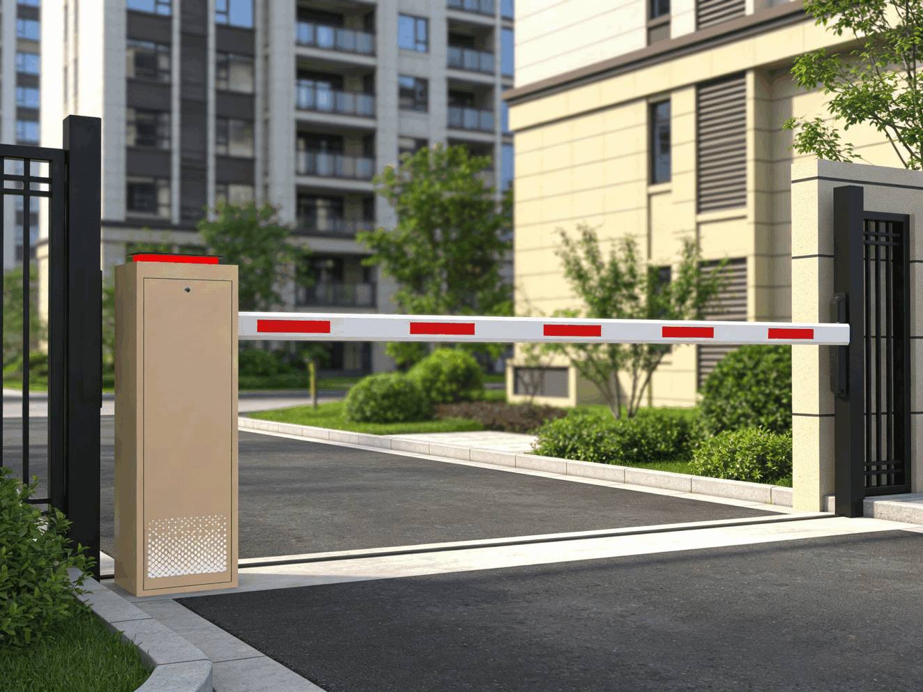 Weatherproof Metal Boom Barrier Gate with Integrated IC Card Access Control for Business Districts