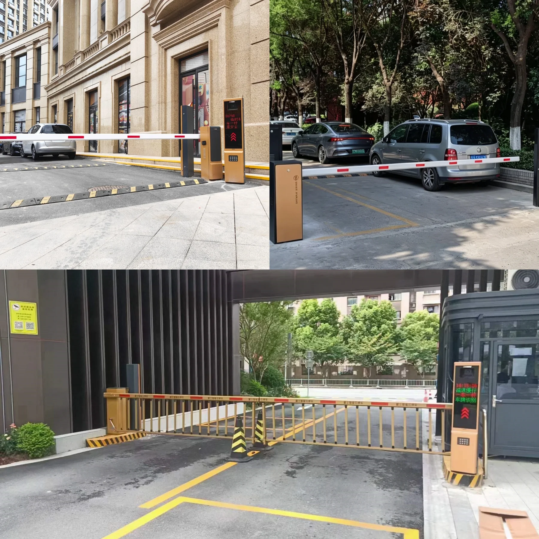 Heavy-Duty Commercial Advertising Folding Boom Gate with LED Display Screen Media for Shopping Mall Parking Access
