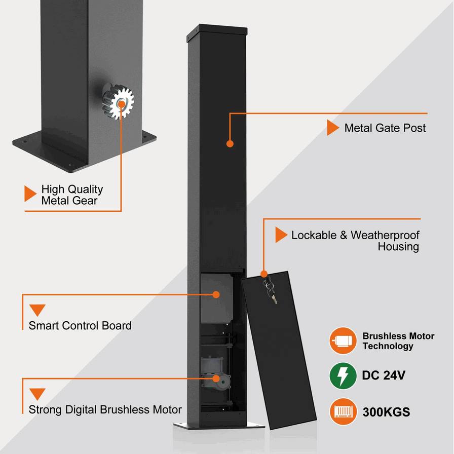 Premium 300kg Sliding Autogate Motor System: In-Post Gate Operator for Luxury Cluster Homes and Gated Communities