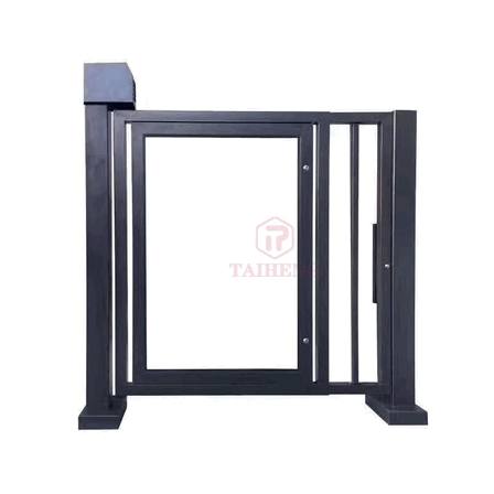 Manual Advertising Swing Gate with Visual Display Panels for Retail Mall Entrance and Traffic Flow Management