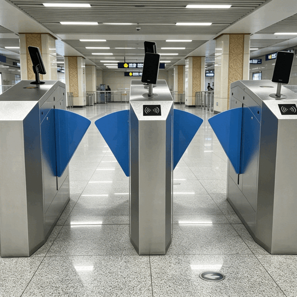 Intelligent Flap Barrier Gate with Face Recognition and Smart Card Access Control for Schools, Corporate Offices, and Airport Security