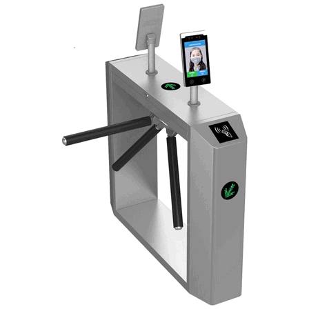 SUS304 Stainless Steel Tripod Turnstile with Integrated Biometric Fingerprint Attendance & Access Control