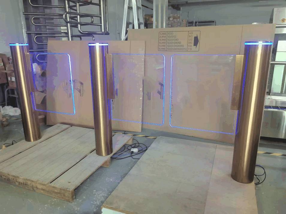 Automatic Dual-Post Swing Gate with Induction Sensors for Efficient Supermarket and Retail Entrance Access Control