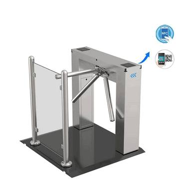 SUS304 Stainless Steel Tripod Turnstile with Integrated Biometric Fingerprint Attendance & Access Control